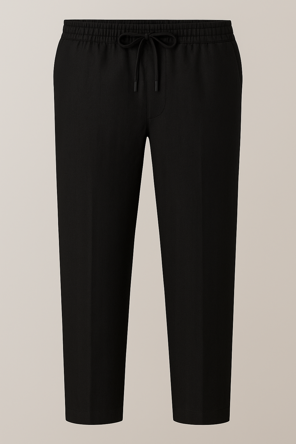 Tailored Linen Trousers - Black