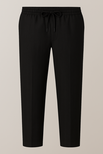 Tailored Linen Trousers - Black