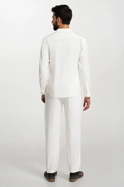 Tailored Linen Trousers - White
