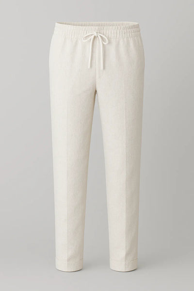 Tailored Linen Trousers - White
