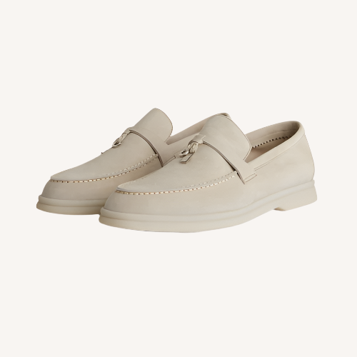Women Suede Loafers – Beige