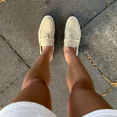 Women Suede Loafers – Beige