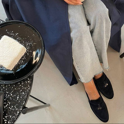 Women Suede Loafers – Black