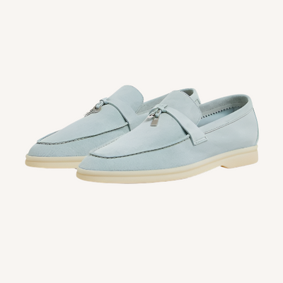 Women Suede Loafers – Sky Blue